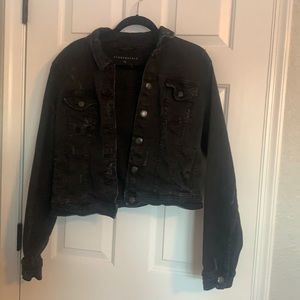 Women’s Distressed XL Aeropostale Black Denim Jacket
